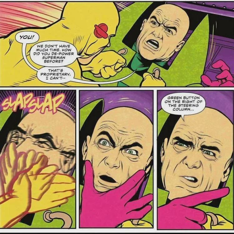 TripTimex7u's tweet image. slap superman wife ! 🤣

#reverseflash  #LexLuthor   #Clex