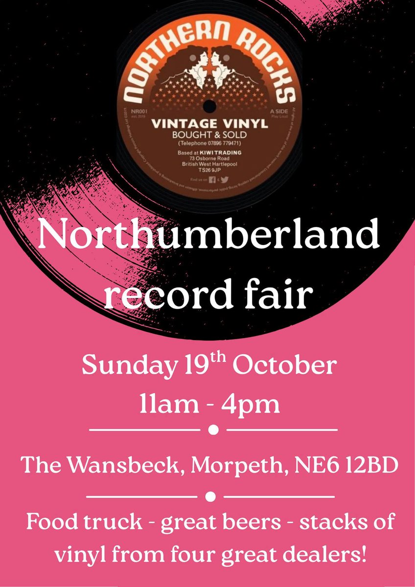 boxofpeppers's tweet image. It&apos;s today!
Records and real ales from 11.00, Scranfather food truck from 12.00. 
Please come and see us at The Wansbeck, Morpeth, NE61 2BD for the Northumberland Record Fair.