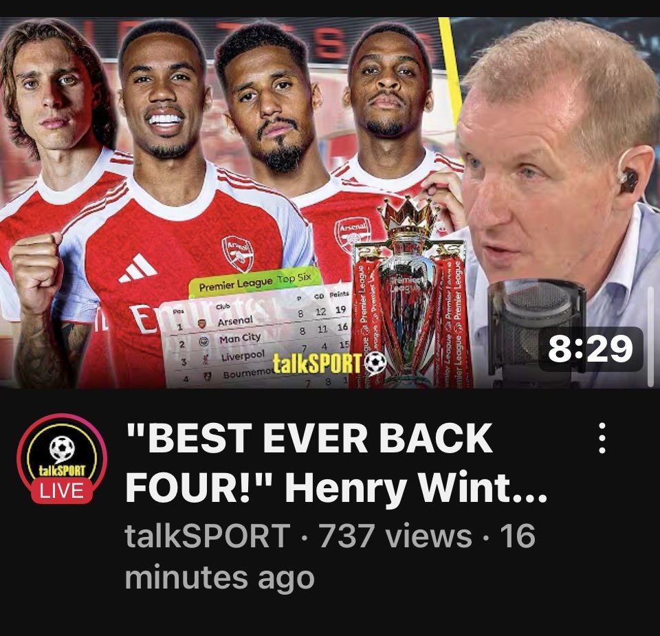 The disrespect shown to the 6 Pep Guardiola’s Premier League winning teams including The Treble, The Quad , Centurion’s for <a href="/henrywinter/">Henry Winter</a> to come out once again with an absolute load of bull shit , saying best ever defence when they’ve won absolutely fuck all in years