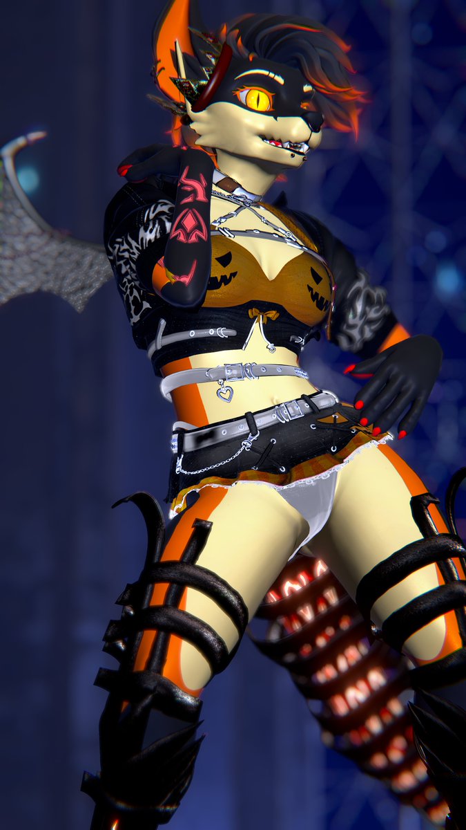 Finally got my halloween fit into VRC! Was crunching hard to get everything fixed on it in time for my Halloween party on Saturday haha