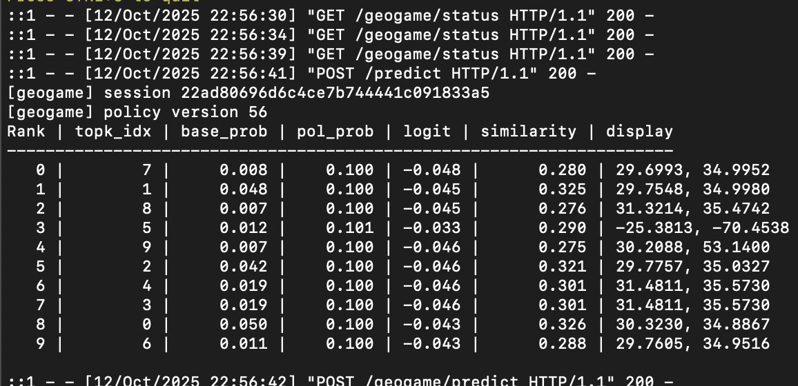 Interface optimization showing preference tuning over geodesic accuracy
