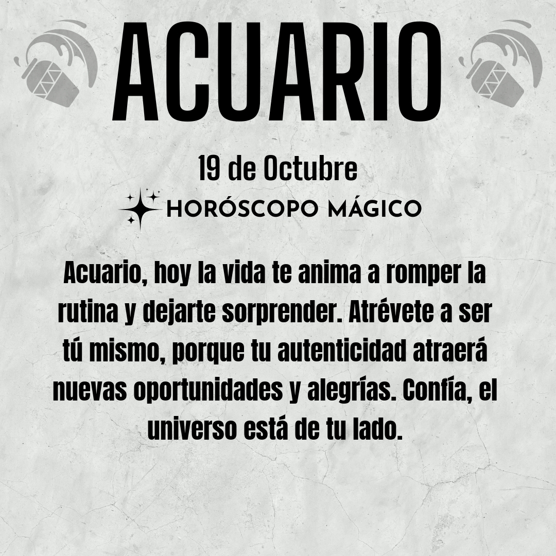♒ #Acuario, hoy Domingo 19 de Octubre, ¡Hoy es el día para superar tus propios límites!