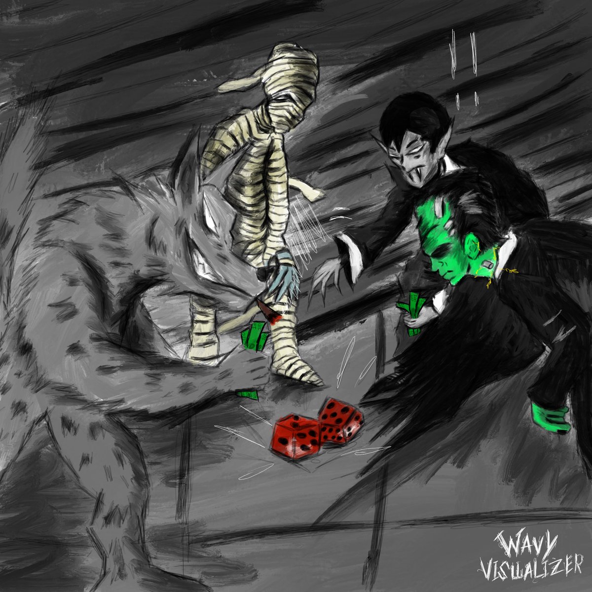 wavyvisualizer's tweet image. Monsters on the block
