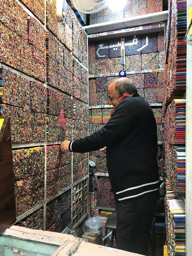 BiancoDavinci's tweet image. This guy has been running a colored pencil shop in Tehran for 30 years. The walls are covered with thousands of pencils, and he’s the only one who knows where each one is.