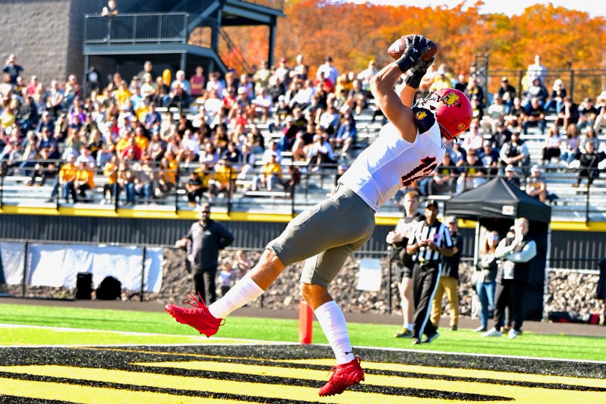 <a href="/CarsonGulker27/">Carson Gulker</a> makes the grab of the game during <a href="/FerrisFootball/">Ferris St. Football</a> victory over Michigan Tech yesterday