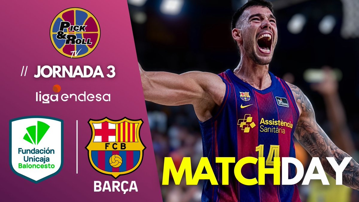 🏀 MATCHDAY 

📆 <a href="/ACBCOM/">Liga Endesa</a> | Jornada 3

⏰ A partir de las 18:30h, en Pick And Roll TV:  

🟢⚪️ UNICAJA vs
🔵🔴 BARÇA BASKET

📺 Vívelo con nosotros en:  

🔴 youtube.com/@pickandrolltv  
🟣 twitch.com/pickandrolltv  
🟢 kick.com/pickandrolltv  
⚫️ tiktok.com/@pickanrolltv