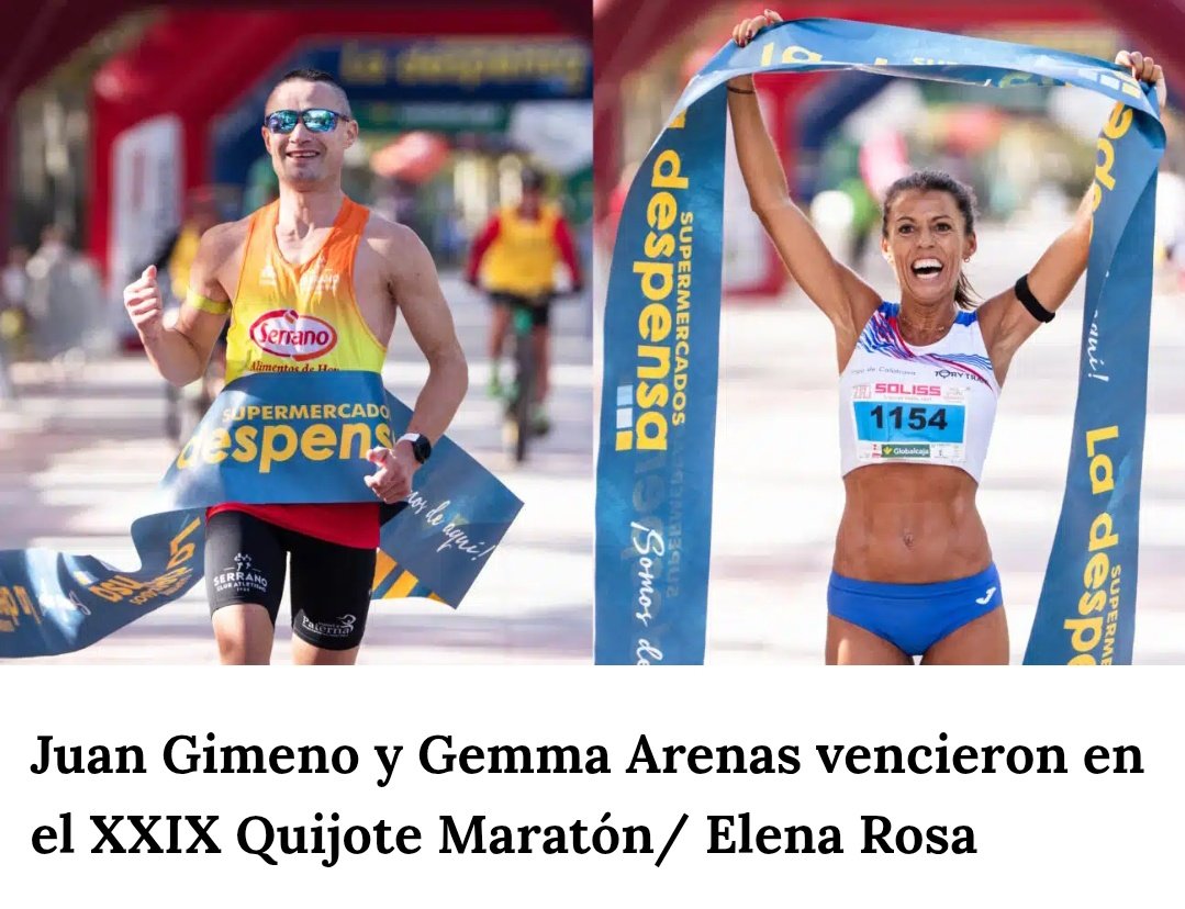 Gemma Arenas y Juan Gimeno, ganadores en el Quijote Maratón de Ciudad Real 👏👏

lanzadigital.com/deportes/gemma…

<a href="/DeportesCMM/">Deportes CMM</a> <a href="/RTVEclm/">RTVE Castilla-La Mancha</a>