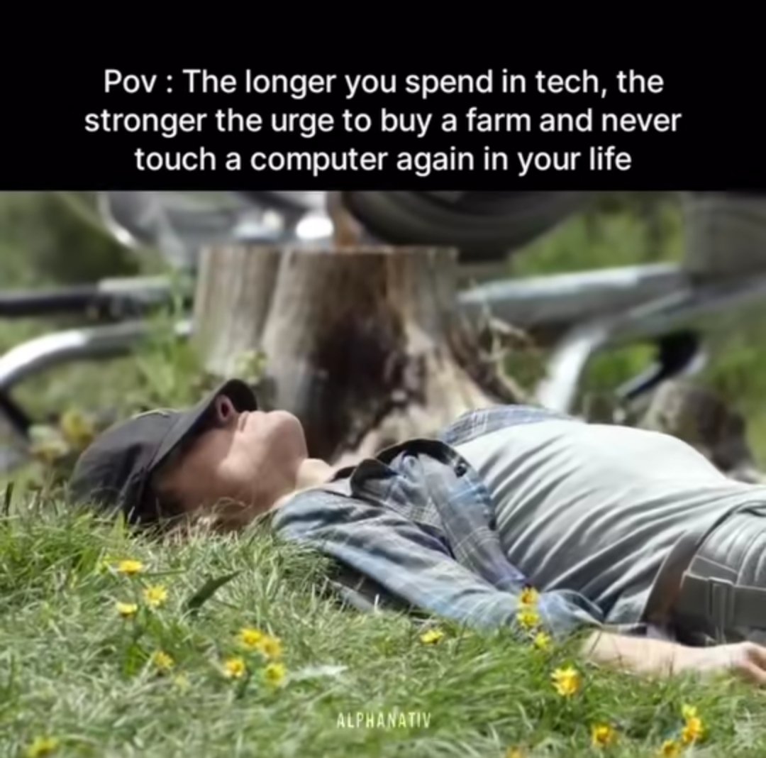 codelysticX's tweet image. Every developer’s final form: living on a farm, no Wi-Fi, just peace 🐄💻➡️🌾