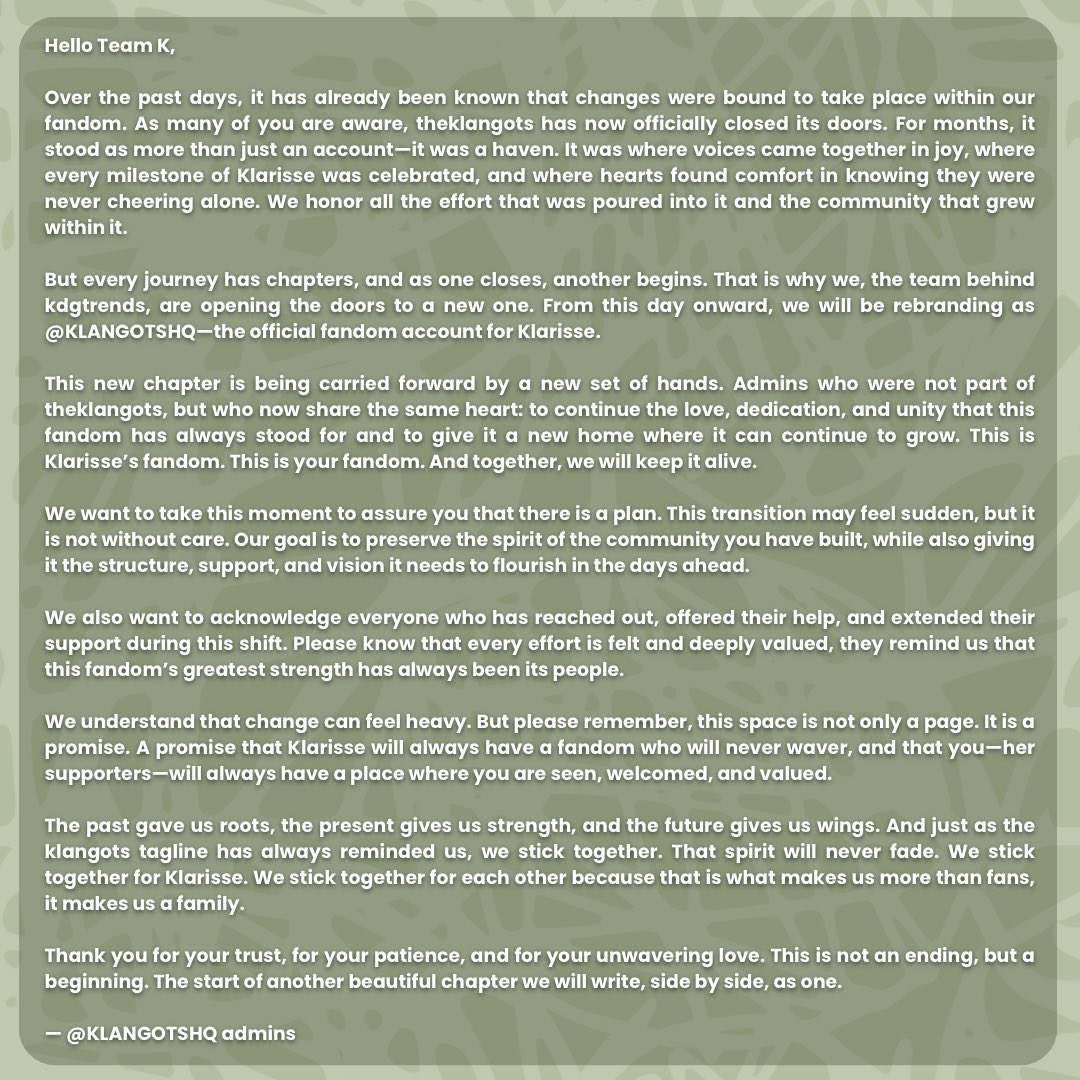 With gratitude for the past and hope for what’s ahead, we’re sharing an important message about the next phase of our journey. 

Please read our full statement below. 💚
