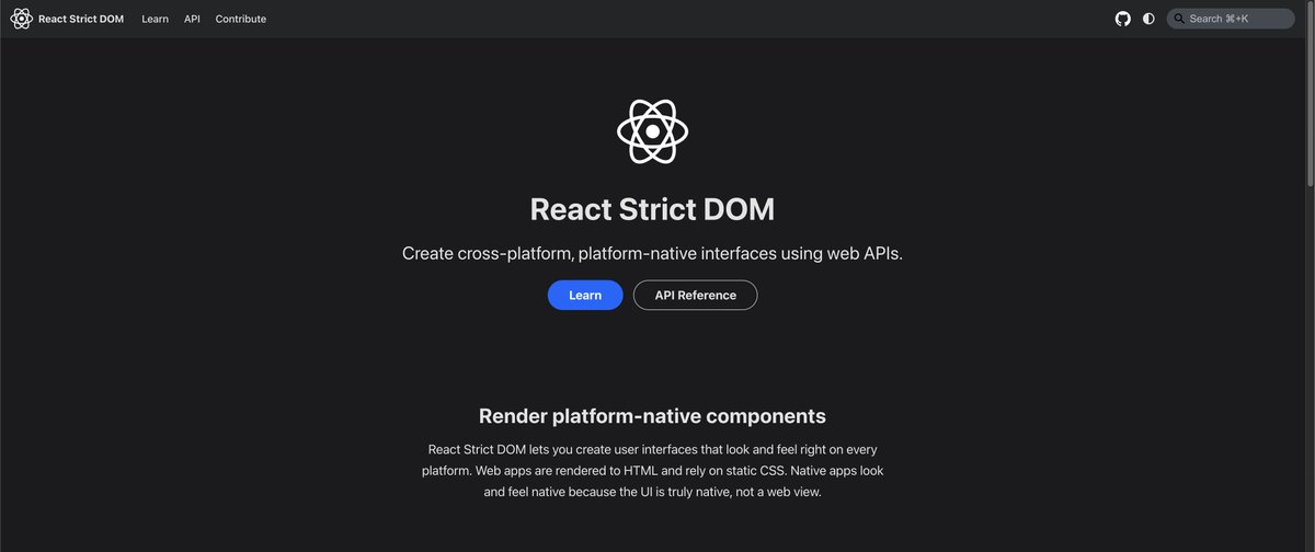 nparisia's tweet image. Is it finally happening?
Real cross-platform React.
I’m not talking about writing React Native and compiling it for the web – that never really worked well.
And I’m not talking about wrapping a website in a WebView and calling it an “app.”