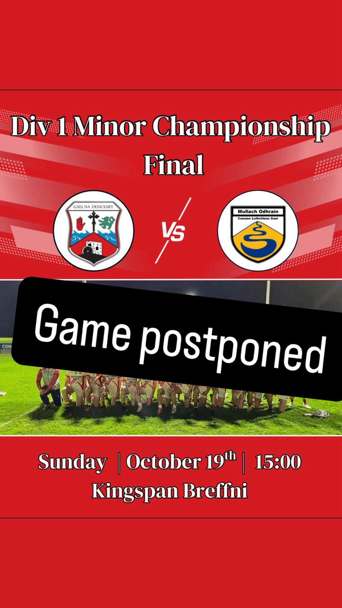 Today’s final have all been postponed 

<a href="/LackenCeltic/">Lacken Celtic GAA</a>