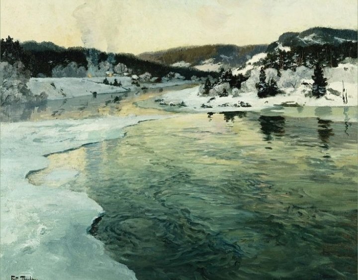 Frits Thaulow (1847-1906)
Un peintre d'eau vive, froide et douce.