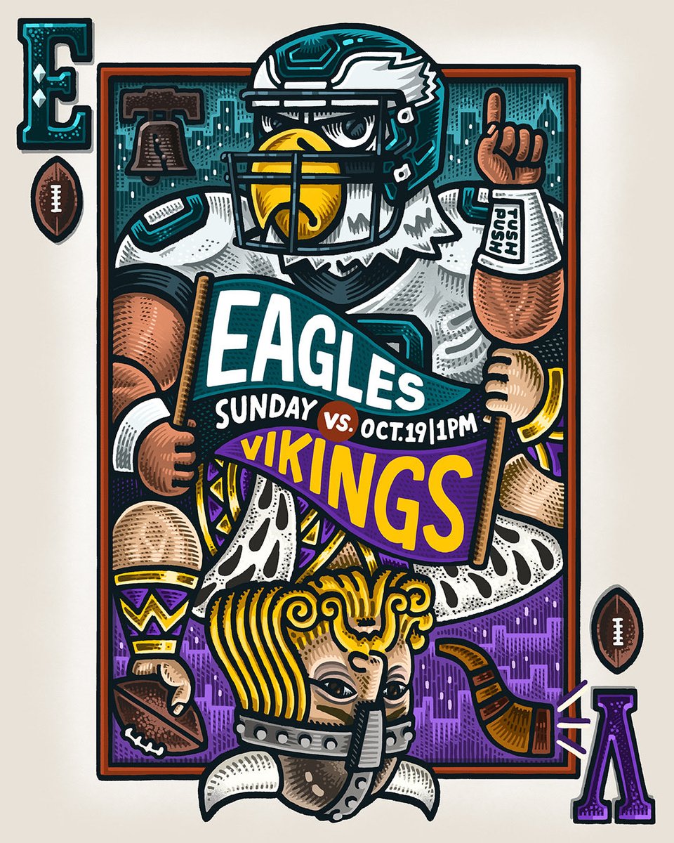 Rise and shine, it’s GAMEDAY‼️

🎨: mariozucca.com
<a href="/Toyota/">Toyota USA</a> | #FlyEaglesFly