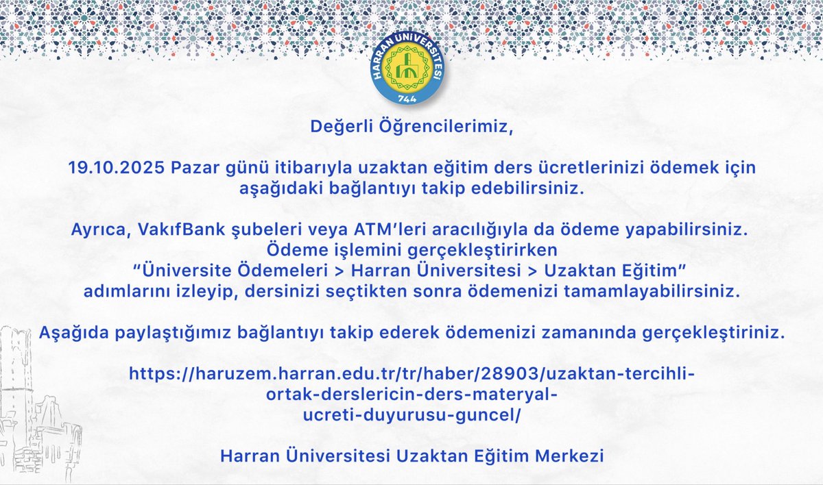 Harran Üniversitesi tweet media