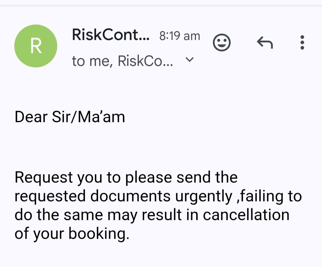 Pawnesh27's tweet photo. I am repeatedly receiving emails asking me to provide my documents. Could you please confirm whether I should share them or not? Kindly inform me as soon as possible why this is happening. I attached here some Mail screenshot.please check onto this. @makemytripcare https://t.co/UJc3NOHTxO