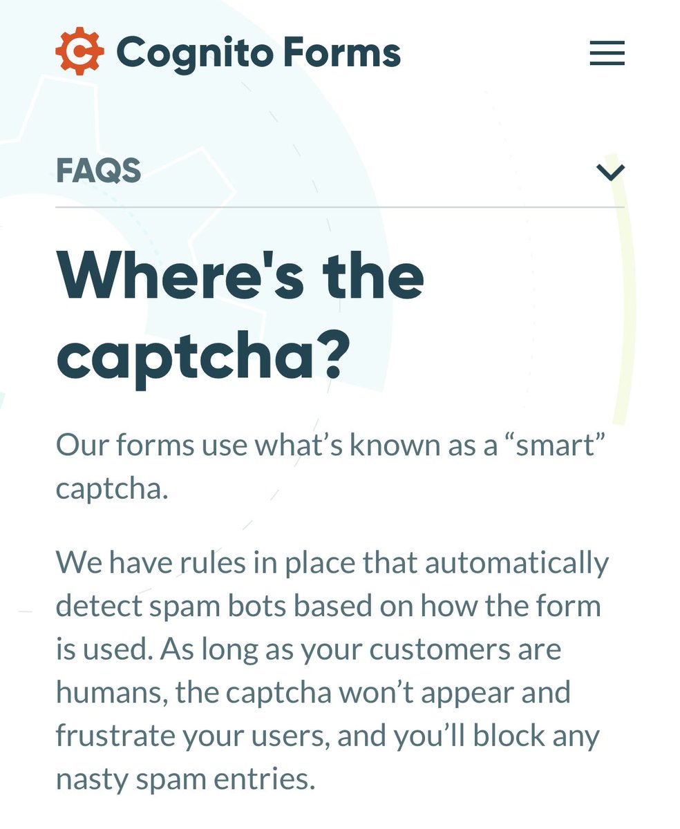 ohhh may smart captcha pala cognito forms. i learn new things everyday! bot accusations debunked @ troll sa ig