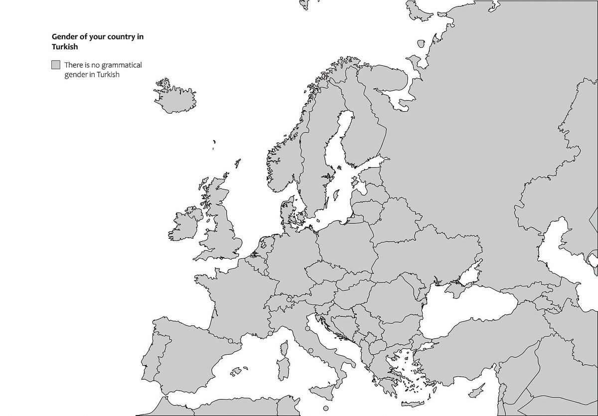 TerribleMaps's tweet image. The gender of your country in Turkish