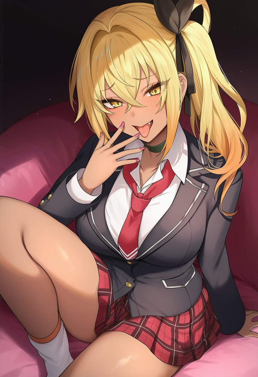 よその子イラスト
白原雪奈さん(@duPvFGzyHwO0iEU)の
南城 絵梨奈ちゃんです。

挑発的な表情が似合う、
メスガキちっくな金髪黒ギャル! 