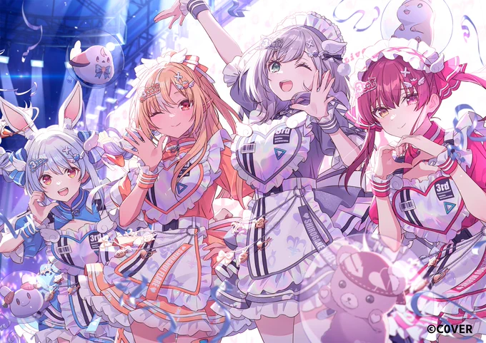ホロライブ3期生の皆さんのライブ hololive 3rd Generation Live #きゅるるん大作戦 〜最強アイドル、推すしかないでしょ〜 のキービジュアルを描かせていただきました!ライブ今からめちゃめちゃ楽しみです…! #3期生超重大告知3D