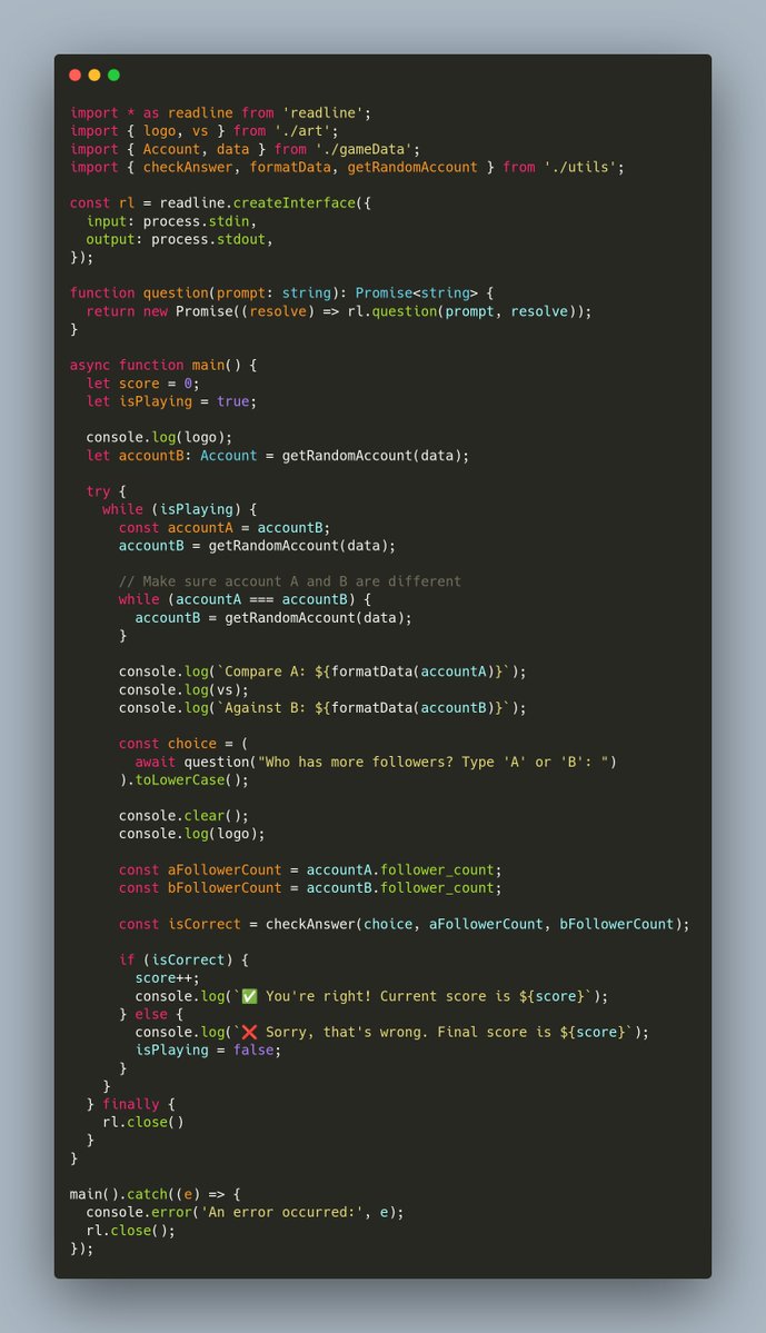 muyiwa_dev's tweet image. Day14:100 Days of Code: The complete Python Pro Bootcamp by Angela Yu
Project: Higher or Lower
first slide - Python
second slide - Golang
third slide - Typescript
fourth slide - Result
P.S: I think ease of writing doesn't necessarily mean better. The control of GO and…