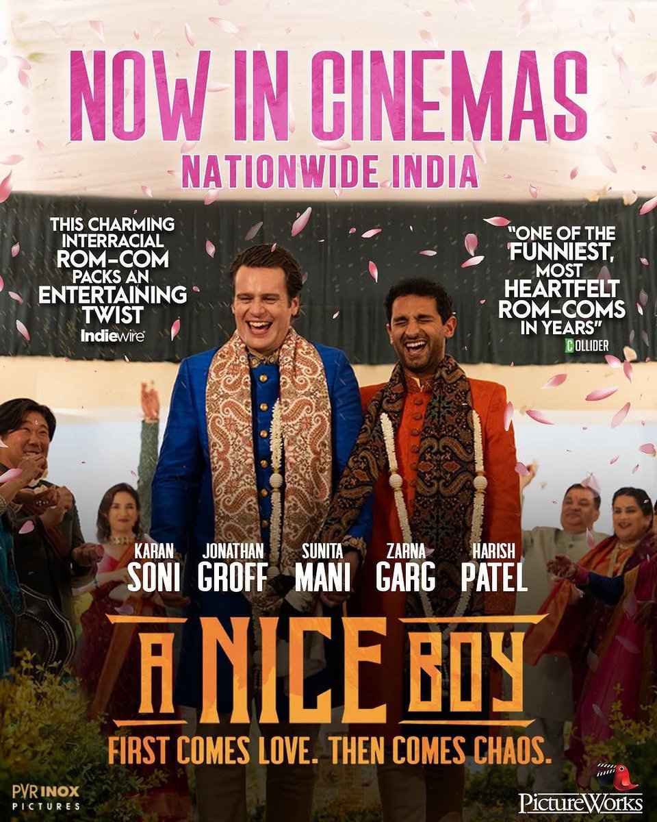 PicturesPVR's tweet image. One of the funniest, most heartfelt Rom-Coms in Years!
A NICE BOY now in Cinemas across India.

#PictureWorks #ANiceBoy #RomanticComedy #Comedy #Romance #neverseenbefore #uniquemovie #mustwatch #popcorn #filmtowatch #entertainment #newrelease #movies #love #friendship #family