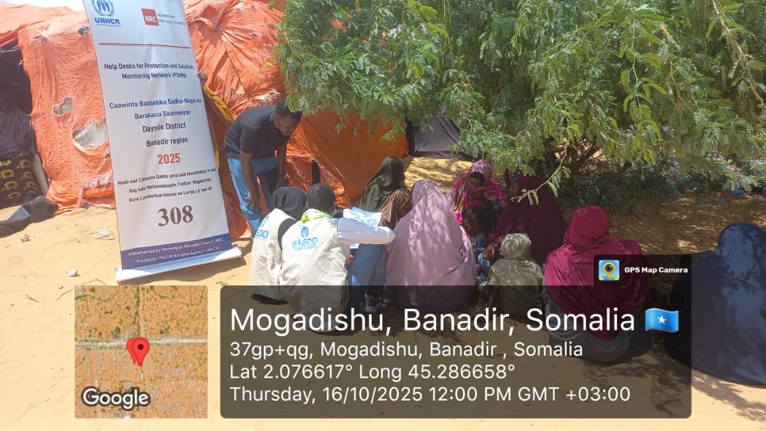 Sasdosom's tweet image. SASDO, in collaboration with NRC, concluded Protection Awareness Campaigns in Deynile District, empowering communities to protect vulnerable groups and uphold human rights. 

Together, we are promoting dignity, safety, and resilience in Deynile District.

#SASDO #NRC #Protection