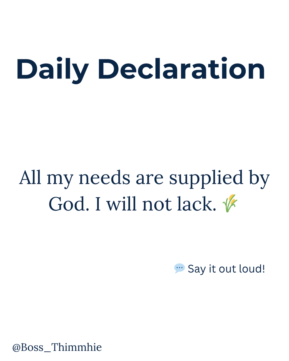 SiwokuAlice's tweet image. 🌾 Your source is not people — it is God.

💡 He will supply all your needs!

#Philippians419 #GodProvides #FaithContent #ChristianEncouragement #DailyVerse #viral #Christian #sunday