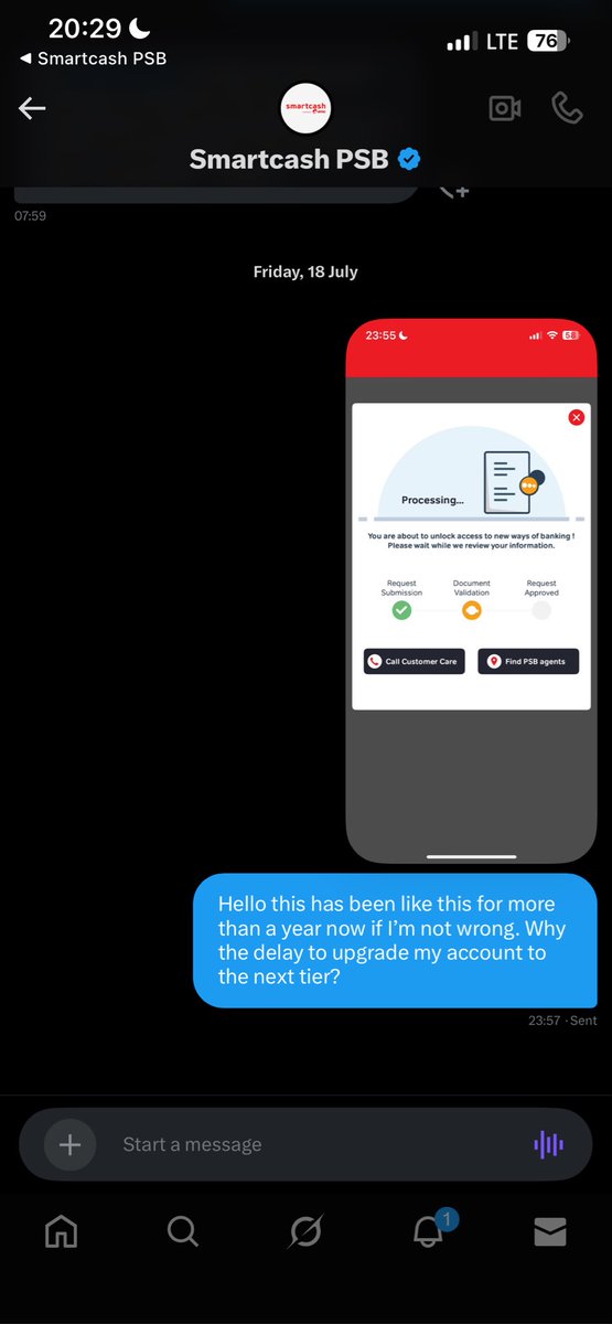 Official_klif's tweet photo. @smartcashpsb I sent you a dm since the 18th of July stating how it’s been almost 2 years that you guys are still validating my documents for account upgrade which till date none of your rep responded to that dm. @cenbank @NDICNigeria kindly do something. https://t.co/GTtT4Pulyq