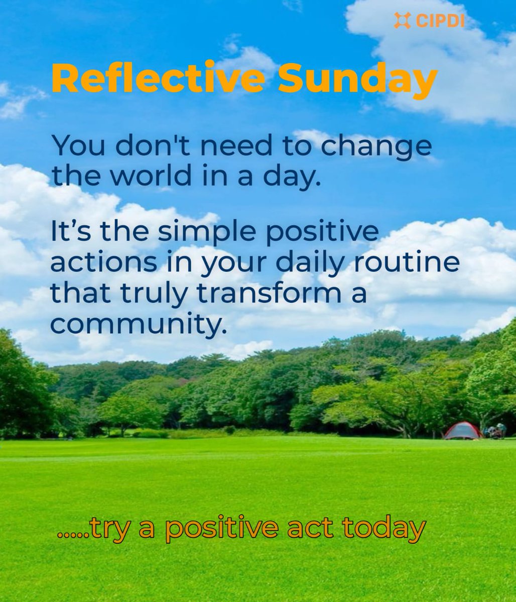 cipdiusa's tweet photo. Reflective Sunday...
try a positive act today.
#CIPDI #Sunday #Reflection https://t.co/3Rhh6iuq3T