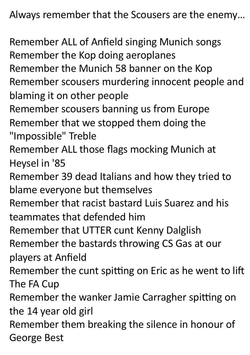 mufcaway_'s tweet image. It’s the big one. 

Fucking straight into these horrible 6 fingers, missing teeth, gran shagging, unemployed, rat eating, wall pushing, bin dipping, thieving, pickpocketing, horrible murdering scouse victim bastards🇾🇪👊🏻
