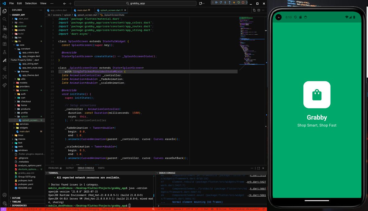 dev_useee's tweet image. Hello Everyone i am building Grabby an an E-commerce Mobile App that allows users to shop for items or schedule orders ahead of time, with the option to choose their own dispatch provider. design by @CoreyOdonis build with #Flutter #GrabbyApp #BuildInPublic #MobileEngineering