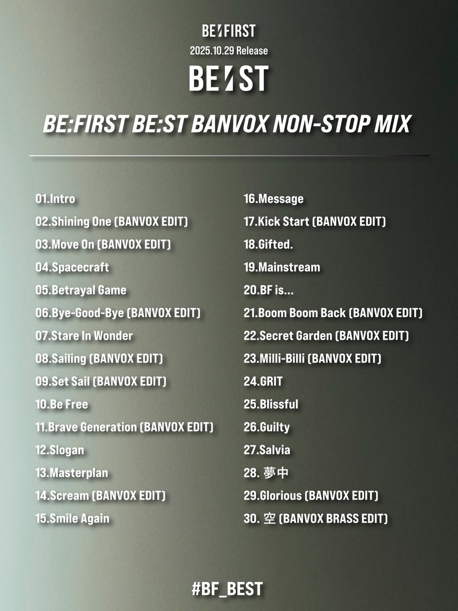 Track List公開されました🙌 お楽しみに！！！！✨️