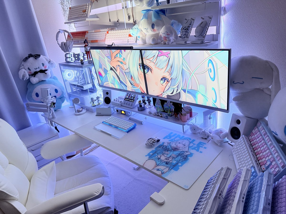 3_hyokkori's tweet image. White……Blue🩵🤍
#desksetup #pixio #stormpc #Rabbit0