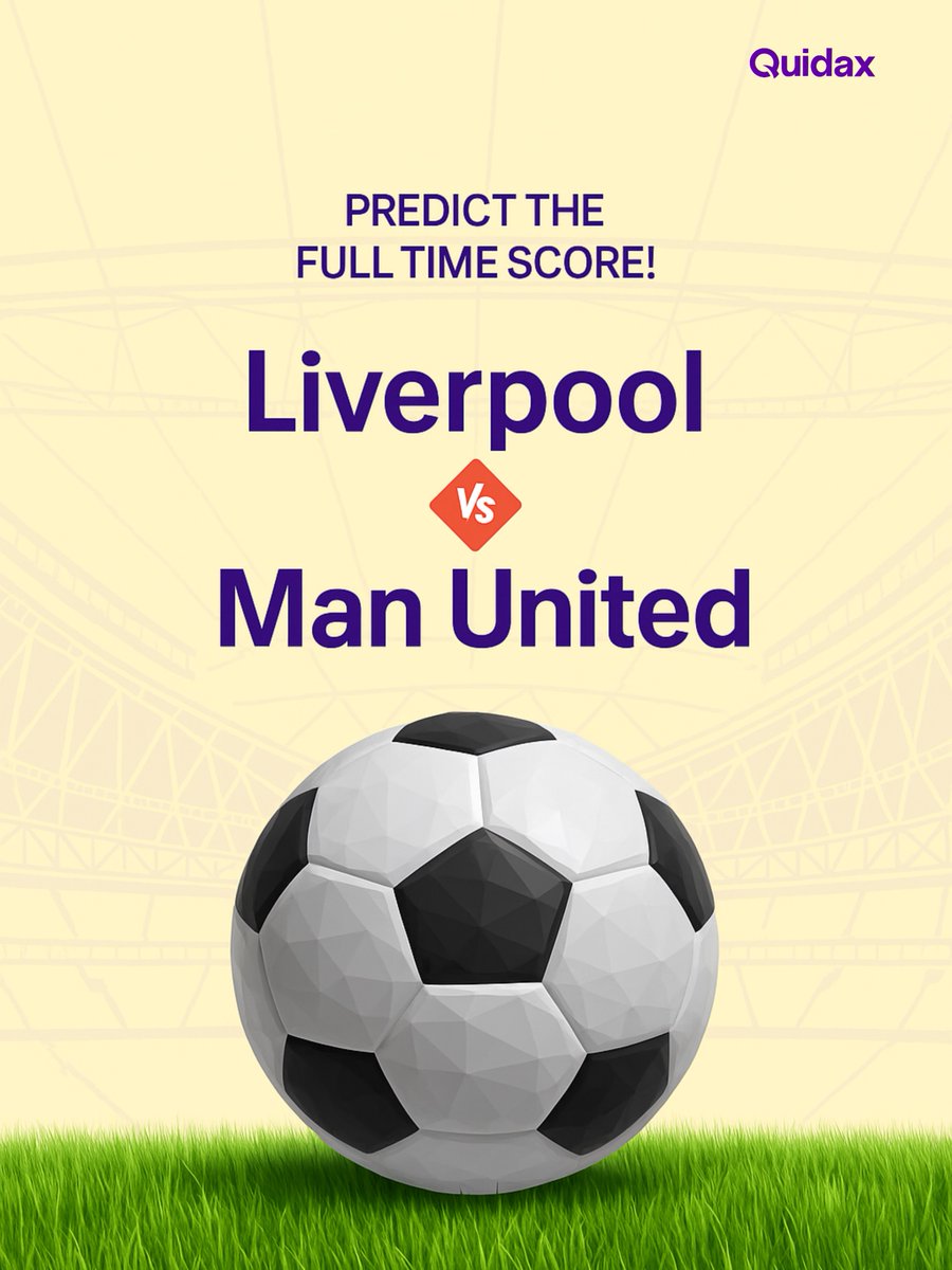 Quidax: Your Crypto Plug (@quidaxglobal) on Twitter photo ⚽ Predict the final score!
Liverpool 🆚 Man United
₦10,000 each for 2 lucky winners!
To enter:
❤️ Like & 🔁 RT this post
Follow <a href="/QuidaxGlobal/">Quidax: Your Crypto Plug</a>
Deadline: Match kick-off
#LIVMUN #MUFC
#PremierLeague ⚽ Predict the final score!
Liverpool 🆚 Man United
₦10,000 each for 2 lucky winners!
To enter:
❤️ Like & 🔁 RT this post
Follow <a href="/QuidaxGlobal/">Quidax: Your Crypto Plug</a>
Deadline: Match kick-off
#LIVMUN #MUFC
#PremierLeague