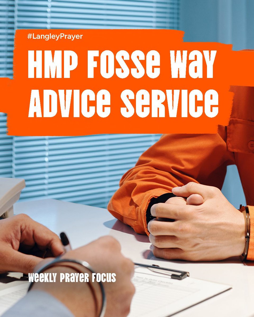 Join us in our weekly prayer focus for HMP Fosse Way Advice Service

Langley Trust, contracted by Serco, provides specialist accommodation and debt advice to prisoners at HMP Fosse Way.

Download our prayer diary: langleytrust.org/wp-content/upl… 

#LangleyPrayer