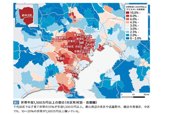 @1Q_19 実際のところ、子供のいる世帯の世帯年収では、23区東部より中央線沿線エリアの武蔵野、三鷹、小金井、国分寺、国立の方が上ですね。この辺りは平均年収程度のサラリーマン世帯が妥協して住める街ではありません。