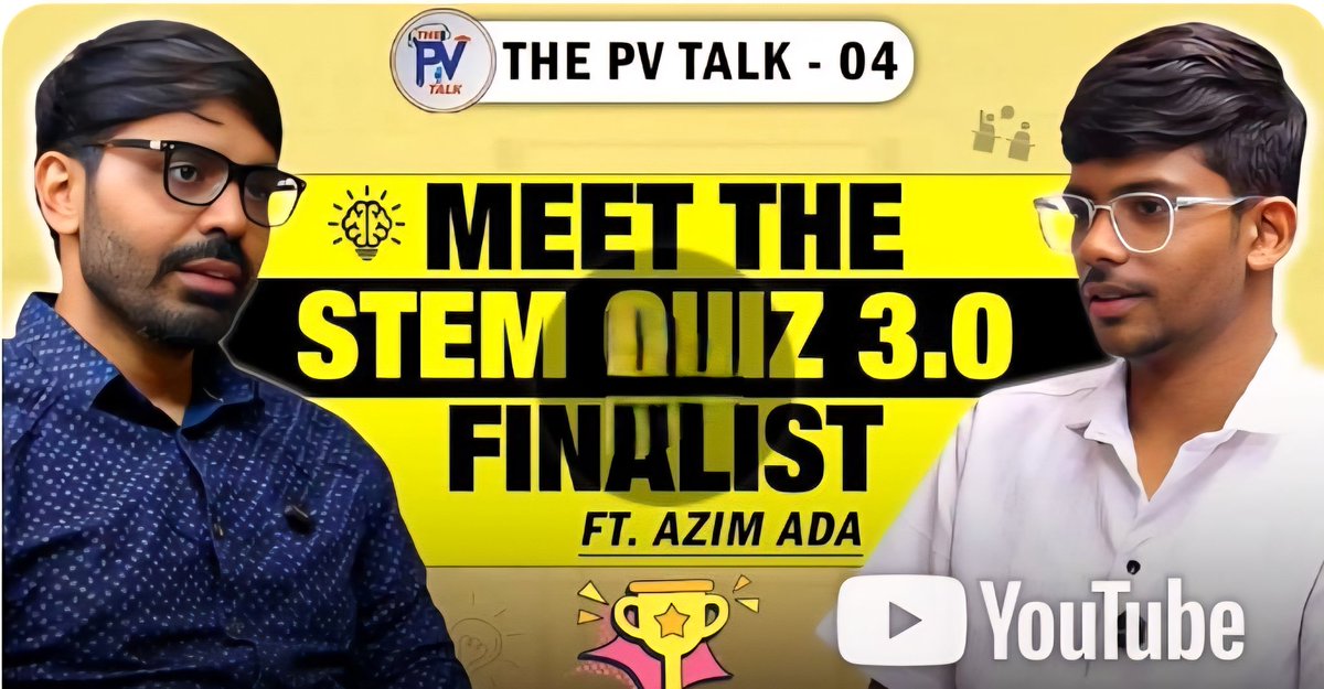 Curiosity. Confidence. Celebration of Science!

Watch the inspiring journey of the #GujaratSTEMQuiz 3.0 Champion Master Azimm Ada from Dahod, Gujarat 👉 youtu.be/OkVfQYjH-Ww
and discover how curiosity can turn into success!

Students, teachers and parents - let this story