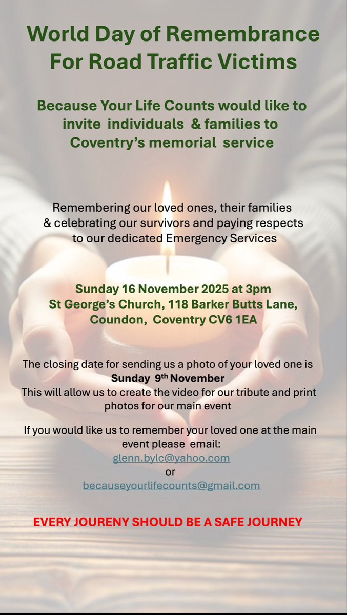 Just under a month till we come together to pay our respects. There’s this service in Coventry but many more around the country you could attend