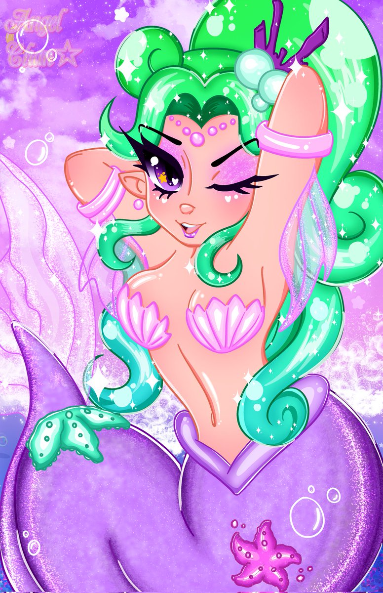 AngelChan_20's tweet photo. Neris from Panel De Pon. Who should I do next?💜💕

#paneldepon #mermaid #art #follow #kawaii #digitalart https://t.co/xq2PvNr3Rn