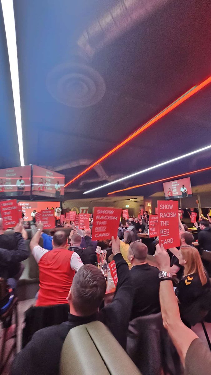 Show Racism the Red Card (@srtrc_england) on Twitter photo Thanks again to <a href="/SunderlandAFC/">Sunderland AFC</a> for an incredible week of support for #ShowRacismtheRedCard.
Great to have <a href="/benno_4/">Gary Bennett MBE</a>, Aji Alese
and <a href="/IAmJermainDefoe/">Jermain Defoe OBE</a> involved.
Thanks to <a href="/CWaters_SAFC/">Sunderland AFC SLO - Chris Waters</a>
<a href="/SAFCFoL/">Foundation of Light</a> <a href="/SunderlandUK/">Sunderland UK</a> <a href="/unisontheunion/">UNISON - UK's largest union</a> <a href="/PFA/">PFA</a> Thanks again to <a href="/SunderlandAFC/">Sunderland AFC</a> for an incredible week of support for #ShowRacismtheRedCard.
Great to have <a href="/benno_4/">Gary Bennett MBE</a>, Aji Alese
and <a href="/IAmJermainDefoe/">Jermain Defoe OBE</a> involved.
Thanks to <a href="/CWaters_SAFC/">Sunderland AFC SLO - Chris Waters</a>
<a href="/SAFCFoL/">Foundation of Light</a> <a href="/SunderlandUK/">Sunderland UK</a> <a href="/unisontheunion/">UNISON - UK's largest union</a> <a href="/PFA/">PFA</a>
