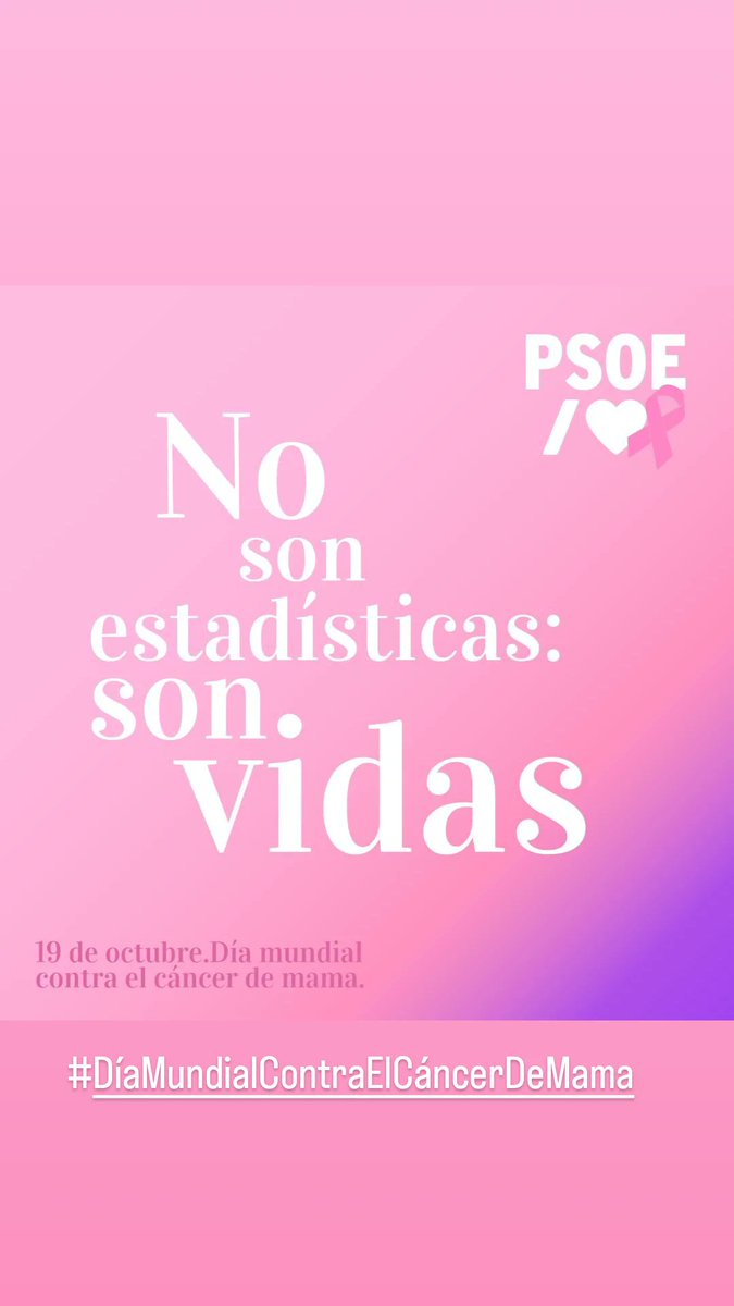 ❤️ Por la vida y por la salud de todas las mujeres, por la confianza en nuestro Sistema Nacional de Salud, por justicia y por dignidad.

#DíaMundialContraElCáncerDeMama