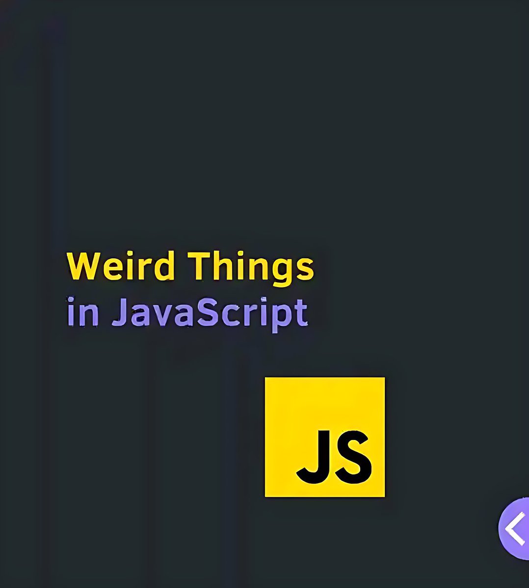 11xcoder's tweet image. Unlocking the secrets of JavaScript equality and type coercion. 🔑 It's not a bug, it's a feature! (A weird one, but a feature.)
#JSHacks #JavaScriptTips #Programmer