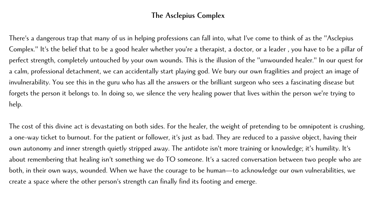 The Asclepius Complex: The Burden of Playing the Perfect Healer