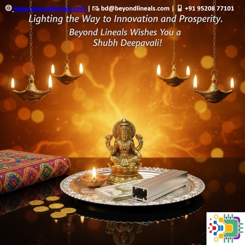 🪔✨Happy Diwali from Beyond Lineals!✨🪔
This Diwali, let brilliance of lights inspire innovation precision &amp; progress.
As pioneers in Aluminum Extrusion &amp; Profile Manufacturing we believe that true brilliance lies in precision &amp; purpose.
💫Shaping the Future with Precision.