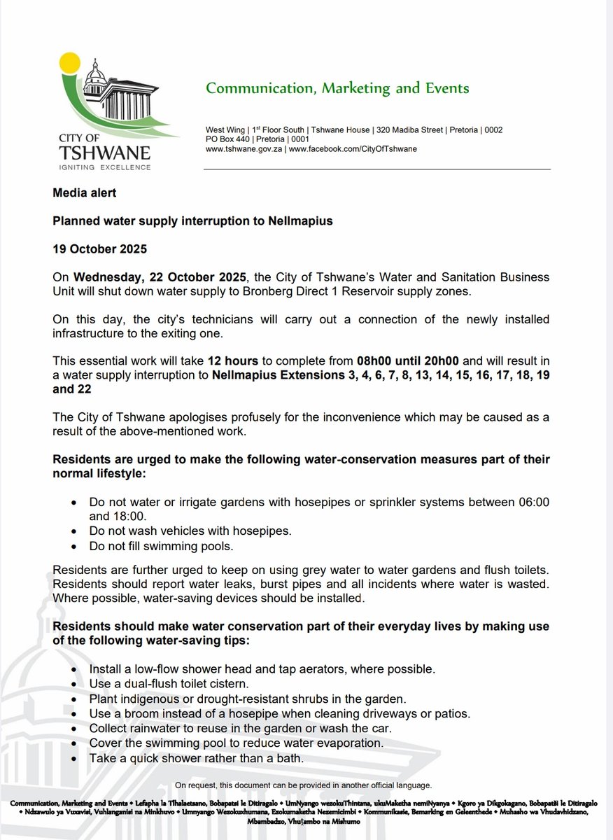 City of Tshwane tweet media