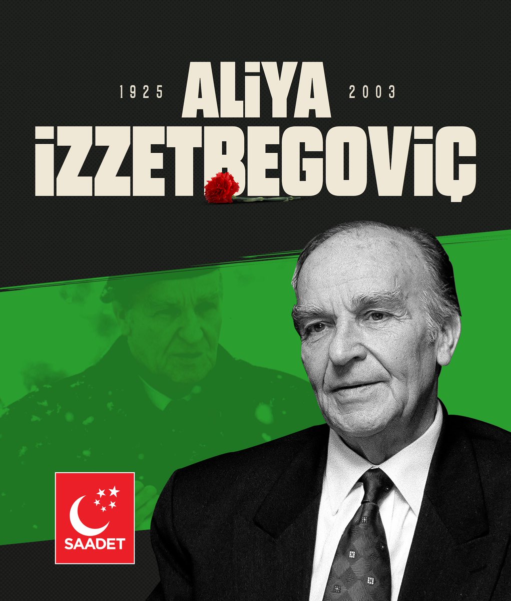 Bosna Hersek'in verdiği bağımsızlık mücadelesinin sembol ismi, ilk Cumhurbaşkanı, Bilge Kral Aliya İzzetbegoviç'i vefatının yıl dönümünde saygı ve rahmetle anıyoruz.