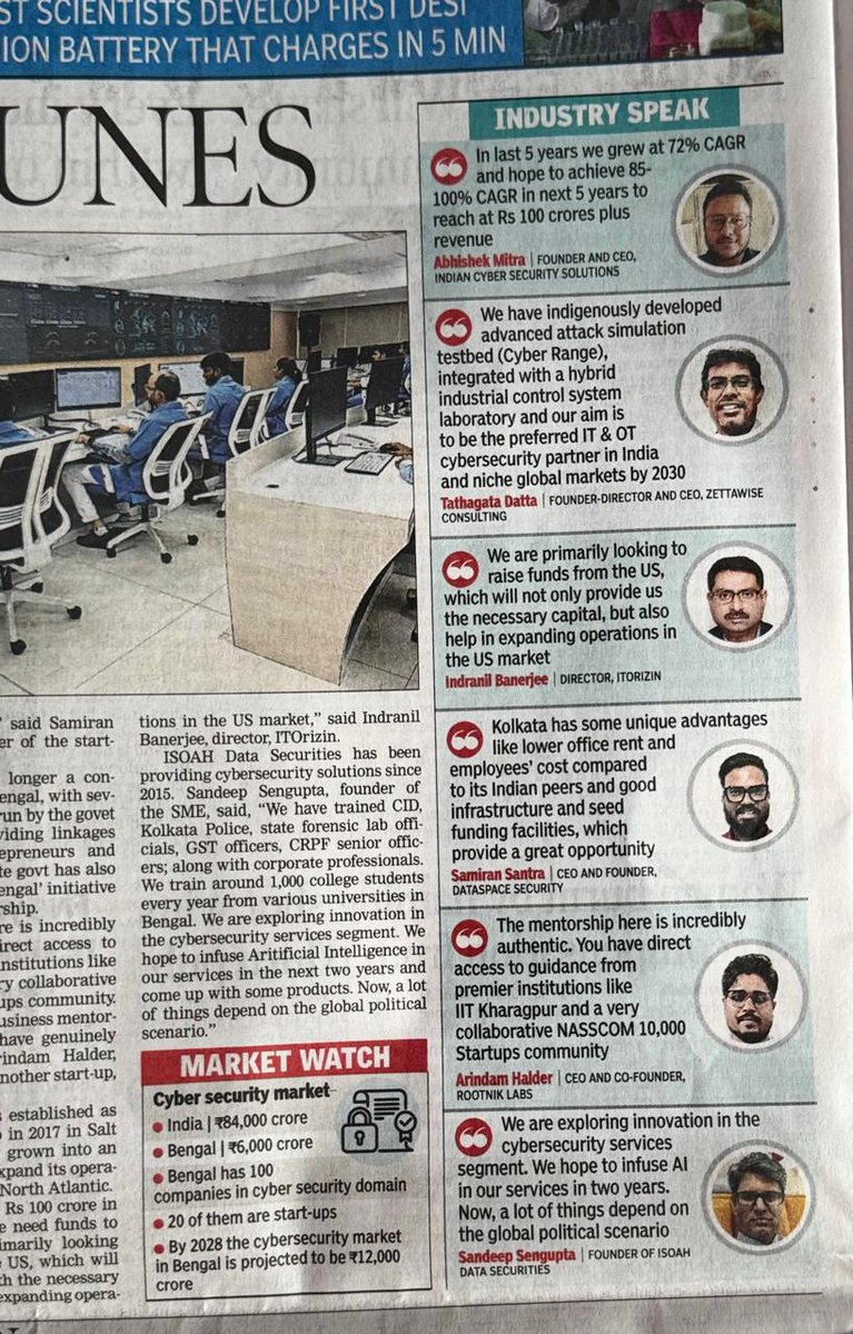 rootniklabs's tweet photo. It’s a moment of immense pride to see @rootniklabs featured on the front page of #TheTimesofIndia Newspaper, under “𝐈𝐧𝐝𝐮𝐬𝐭𝐫𝐲 𝐒𝐩𝐞𝐚𝐤”.

One more feather in our ever-growing cybersecurity crown! 

#RootNikLabs #CyberSecurity #TimesOfIndia #ProudMoment #Innovation https://t.co/dXn6NJ51ge