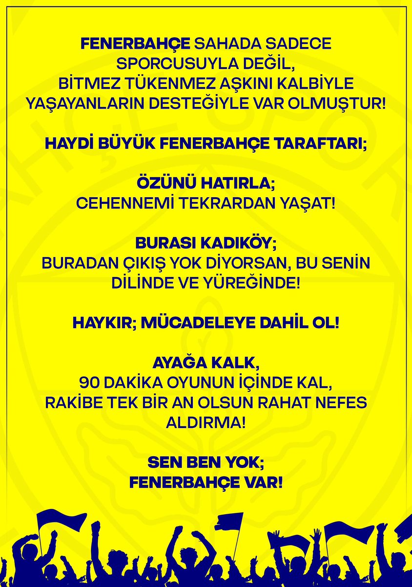 YÜREĞİNİ KOY ORTAYA !

#MücadeleyeDahilOl 
<a href="/Fenerbahce/">Fenerbahçe SK</a> <a href="/80s_Genctayfa/">80s_genctayfa</a>