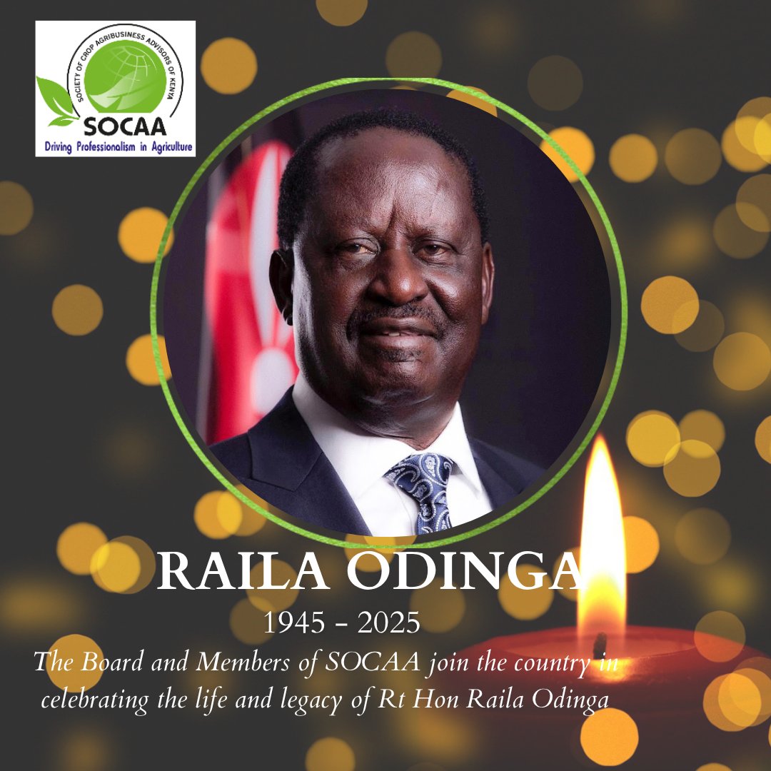 The Board and members of SOCAA joins the country in celebrating the life and legacy of <a href="/RailaOdinga/">The Raila Odinga Amolo Foundation</a>  former prime minister of #Kenya. 
Join us in celebrating his legacy how will you remember #Raila?
#restinpeacebaba #RIPRailaOdinga