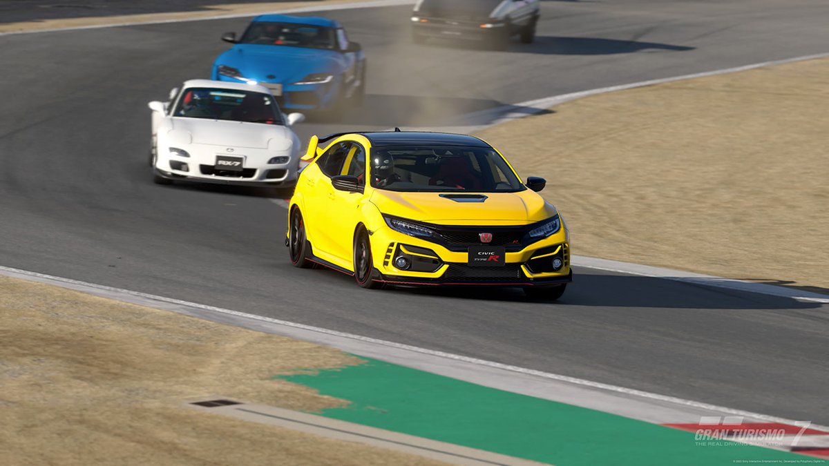 skymac_org's tweet photo. Nous continuons nos évolutions du week end, avec l'ajout d'une réalisation pour l'épreuve Clubman Cup JP 550 sur Laguna Seca. Après une 4RM et une MR, testons une FF, la Civic Type R '20 sur cette piste exigeante : https://t.co/crOSEatlLK
#GT7 #GranTurismo7 https://t.co/Z9oAhECmlo